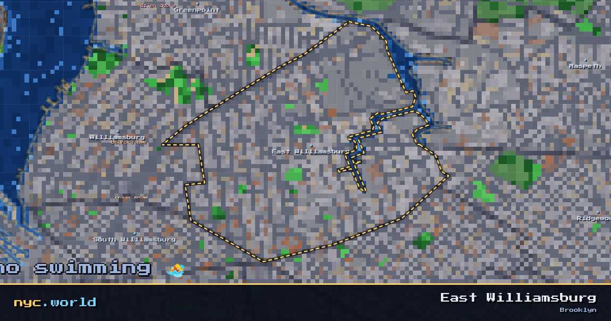 pixel-art map of East Williamsburg, Brooklyn on nyc.world