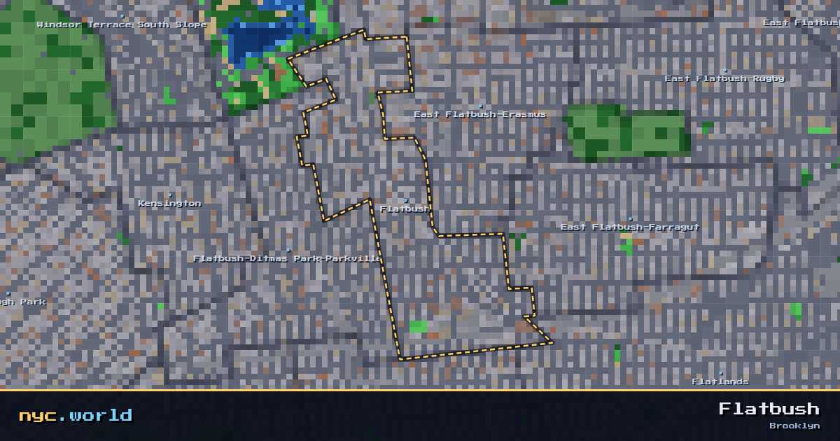 pixel-art map of Flatbush, Brooklyn on nyc.world