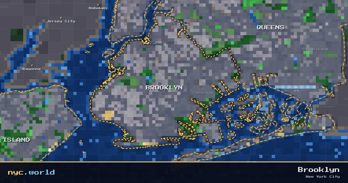pixel-art map of Brooklyn, New York City on nyc.world