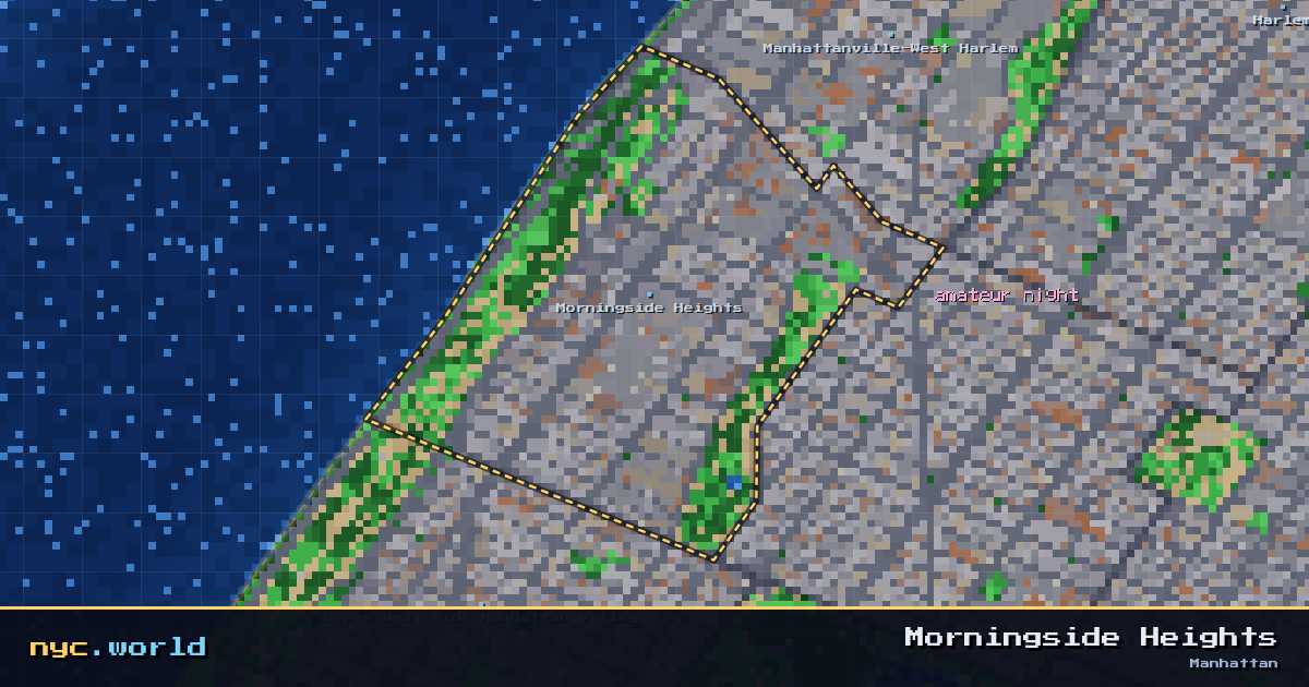 pixel-art map of Morningside Heights, Manhattan on nyc.world