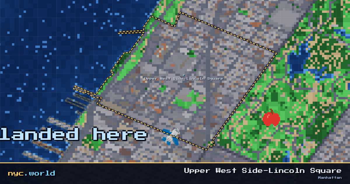 pixel-art map of Upper West Side-Lincoln Square, Manhattan on nyc.world