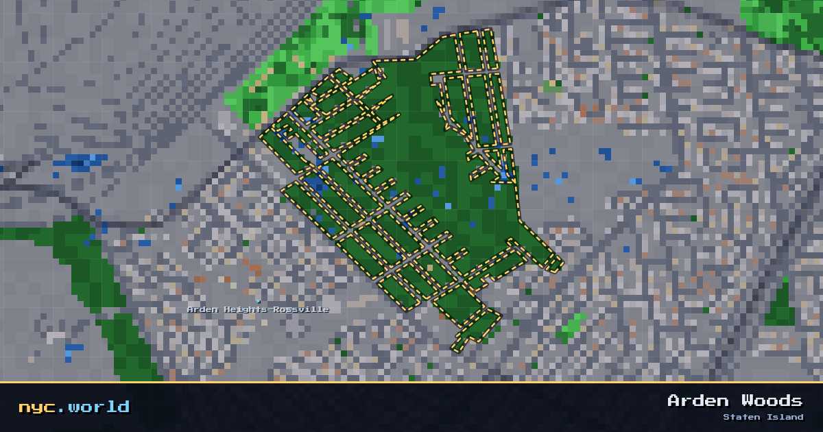 pixel-art map of Arden Woods, Staten Island on nyc.world