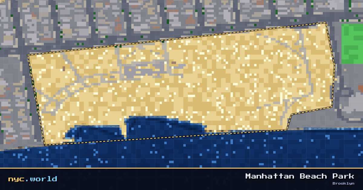 pixel-art map of Manhattan Beach Park, Brooklyn on nyc.world