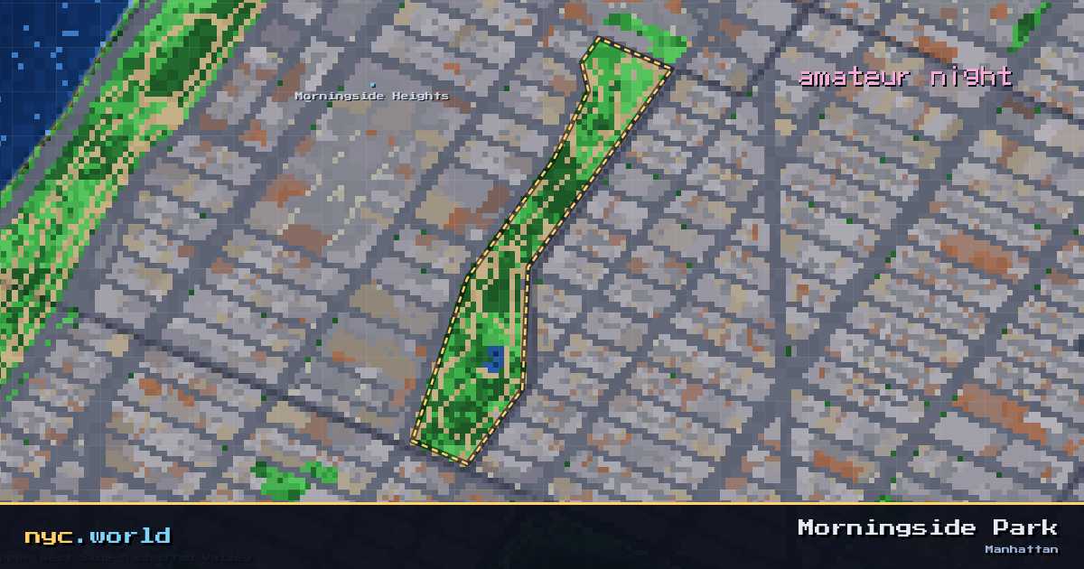 pixel-art map of Morningside Park, Manhattan on nyc.world