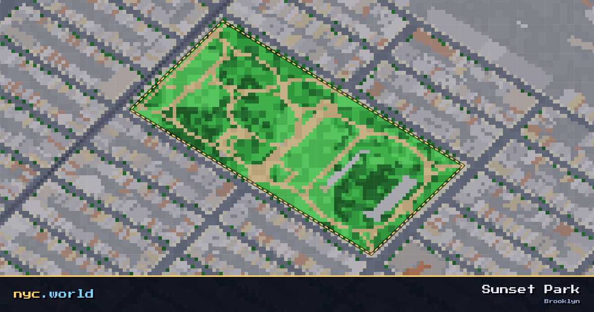 pixel-art map of Sunset Park, Brooklyn on nyc.world