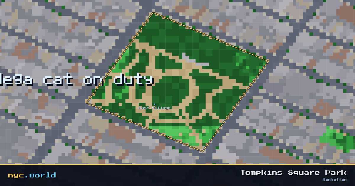 pixel-art map of Tompkins Square Park, Manhattan on nyc.world