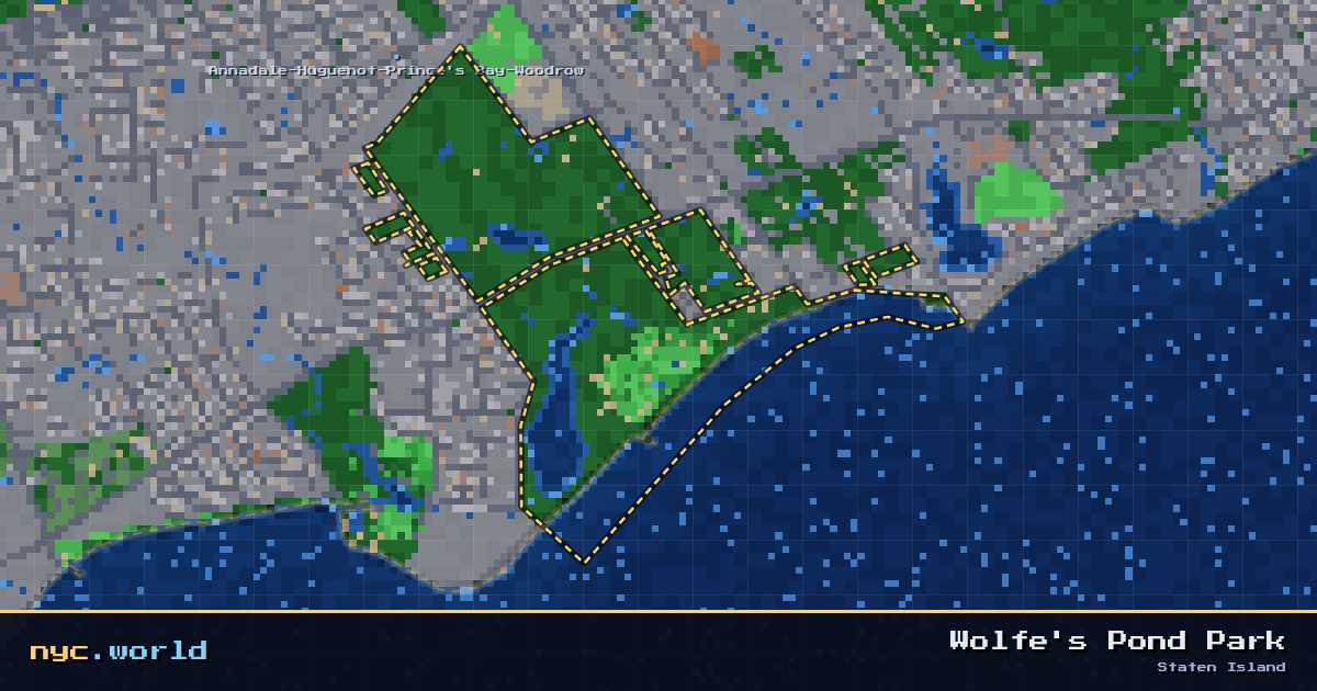 pixel-art map of Wolfe's Pond Park, Staten Island on nyc.world