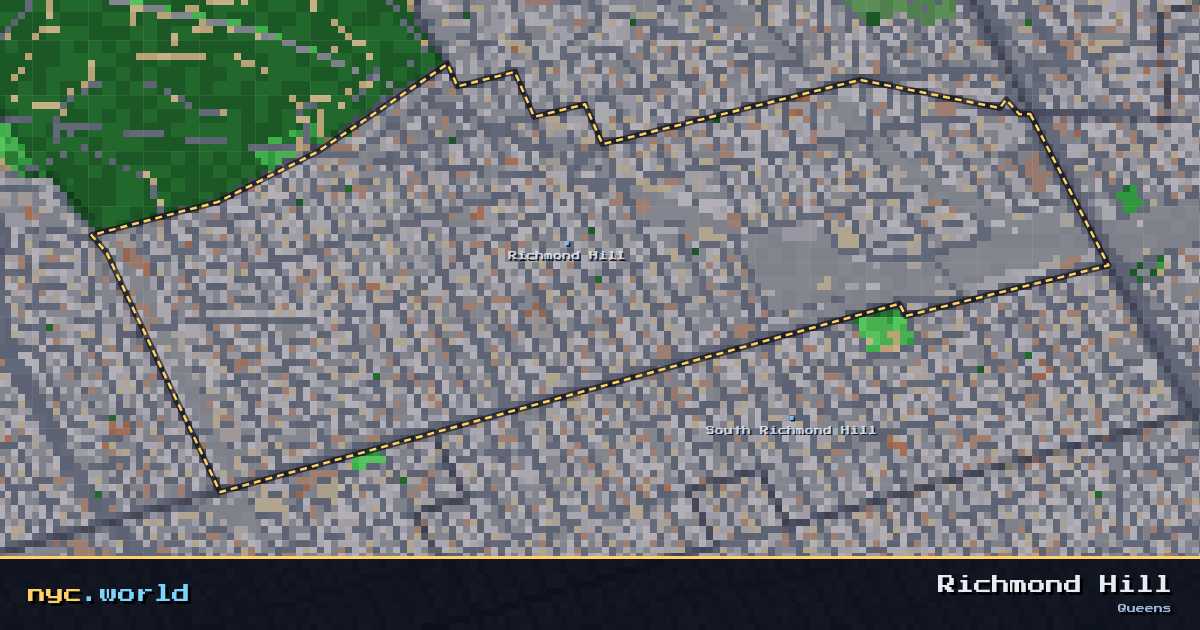 pixel-art map of Richmond Hill, Queens on nyc.world
