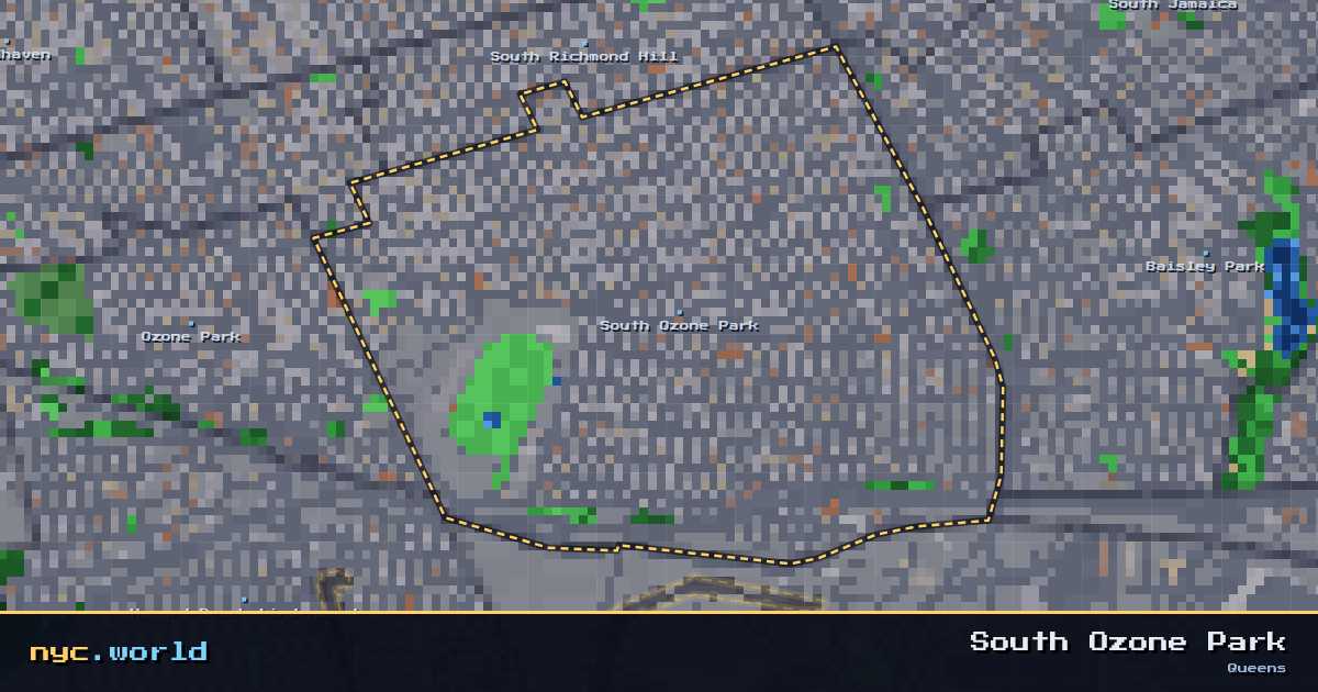 pixel-art map of South Ozone Park, Queens on nyc.world